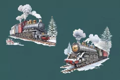 Polar Express Watercolor cliparts. 4 PNG sublimation Product Image 3