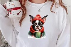 Christmas Dog And Coffee Clipart, Christmas Clipart Product Image 2