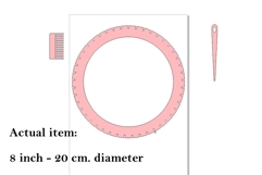 Weaving loom round 8 inch comb needle laser cut digital file Product Image 2