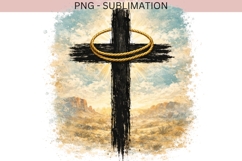 Christian Western Cross PNG | Cowboy Faith Cross with Lasso Product Image 2