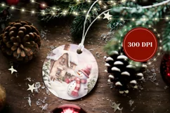 Watercolor Christmas Ornament, Snowman Ornament PNG Product Image 2