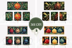 Christmas Baubles Mug Wrap, Christmas Mug Design Product Image 2