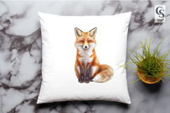 Watercolor Fox Sitting Clipart Sublimation PNG Product Image 3