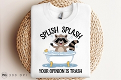 Raccoon Splish Splash In Bathtub Sublimation Png