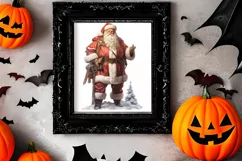 Watercolor Santa Claus Sublimation Clipart, Santa PNG Product Image 2