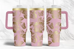 40oz Tumbler laser svg Hibiscus wrap| Tropic Flowers pattern Product Image 2