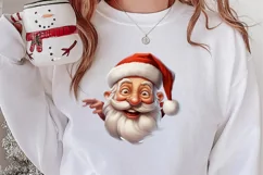 Christmas Santa Claus Peeking Clipart PNG Product Image 2