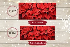 Christmas Poinsettia Coffee Mug Wrap, Poinsettia Sublimation Product Image 2