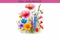 Watercolor Flower PNG Instant Download Product Image 1