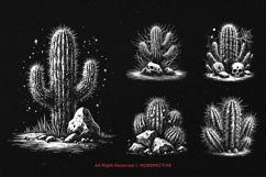 10 Bundle Dark Art Cactus Plant Southwest Desert Landscape Product Image 3