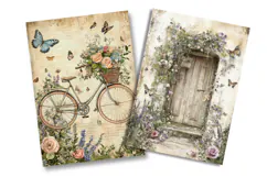 Garden Bicycle Junk Journal Pages Product Image 2