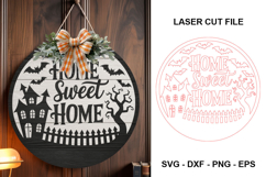 Home Sweet Home Halloween Laser Cut Sign SVG Product Image 2