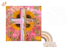 Glitter Easter Cross Pillow Case, Sunflowers Pillow Template Product Image 2