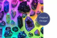 Gemstones Tumbler Design, Colorful Minerals Tumbler PNG Product Image 2