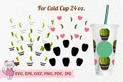 Cactus svg for Full Wrap Venti Cold Cup 24 oz Product Image 5