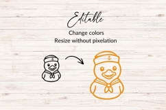 Sailor Baby Duck Illustration SVG Product Image 2