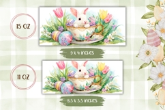 Watercolor Easter Bunny Mug, Watercolor Tulips Mug Design Product Image 2