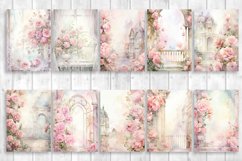 Roses Shabby Chic Cards | Pink Flowers Scrapbooking Papers Product Image 2