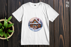 Winter Cabin Clipart Sublimation PNG Product Image 2