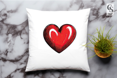 Red Hand Drawn Heart Clipart Sublimation PNG Product Image 3