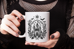 Gothic Haunted Castle with Bats, Roses and Stars Halloween Product Image 3