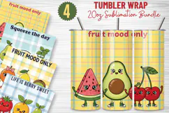 Fruit Mood Tumbler Wraps,20 oz Fruit Tumbler PNG Design Product Image 1