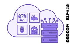 Purple Cloud Farm Data Storage Icon Product Image 1