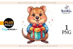 Christmas Quokka: Watercolor Holiday Magic Product Image 1