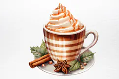 Christmas Hot Cocoa Watercolor Clipart PNG Product Image 2