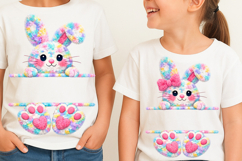 Easter Bunny Split Monogram Sublimation, Happy Easter PNG Product Image 2