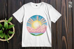 Cute Sun And Cloud Scene Clipart Sublimation PNG Product Image 2