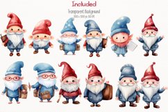 Santa Back To School Watercolor 69 Cliparts Collection Product Image 2