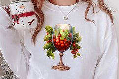 Christmas Wine Cup Sublimation Clipart Product Image 2