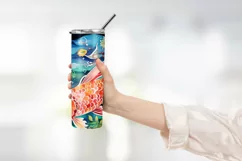 Painting Of Fish In Pond Tumbler Warp Design Product Image 2