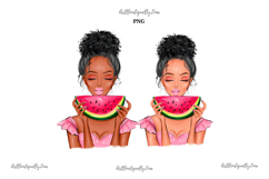 Summer Watermelon Girls Clipart Product Image 7