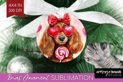 Dachshund Valentine Ornament PNG Valentines Day PNG Product Image 1