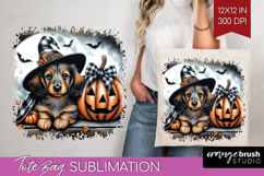 Dachshund Dog Tote Bag Halloween Tote Bag PNG Sublimation Product Image 1