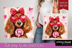Dachshund Valentine Tote Bag Valentines Day Tote Bag PNG Product Image 1