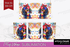 Dachshund Dog Mug Wrap 4th Of July Mug PNG Sublimation Product Image 1