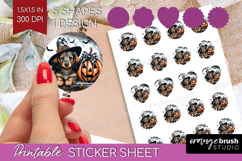 Dachshund Dog Round Sticker Halloween Printable Sticker Product Image 1
