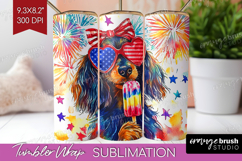 Dachshund Dog Tumbler Wrap 4th Of July Tumbler PNG Product Image 1