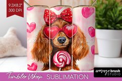 Dachshund Valentine Tumbler Wrap Valentines Day Tumbler PNG Product Image 1
