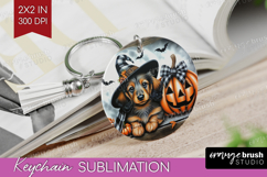Dachshund Dog Keychain PNG Halloween Keychain Sublimation Product Image 1