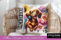 Dog Pillow Cover - Dog Mom Floral Pillow Sublimation Product Image 1