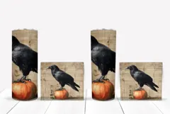 Halloween Crow Tumbler Design, Halloween Pumpkin Tumbler PNG Product Image 2