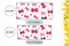 Pink Bows Mug Wrap Design, Love Hearts Mug Template Product Image 2