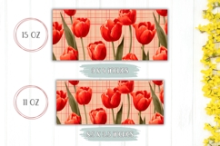 Red Tulips Mug Wrap, Floral Mug, Flowers Mug Template Product Image 2