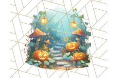 Halloween Witch House Clipart PNG with Potions and Brooms Product Image 2
