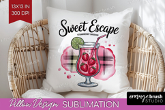 Daiquiri Cocktail Pillow Sublimation Summer Drink Pillow PNG Product Image 1