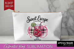 Daiquiri Cocktail Cosmetic Bag Summer Drink Makeup Bag PNG Product Image 1